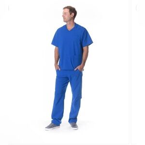 Royal Blue men’s scrubs Welby set size Medium or Large by Essential Threads